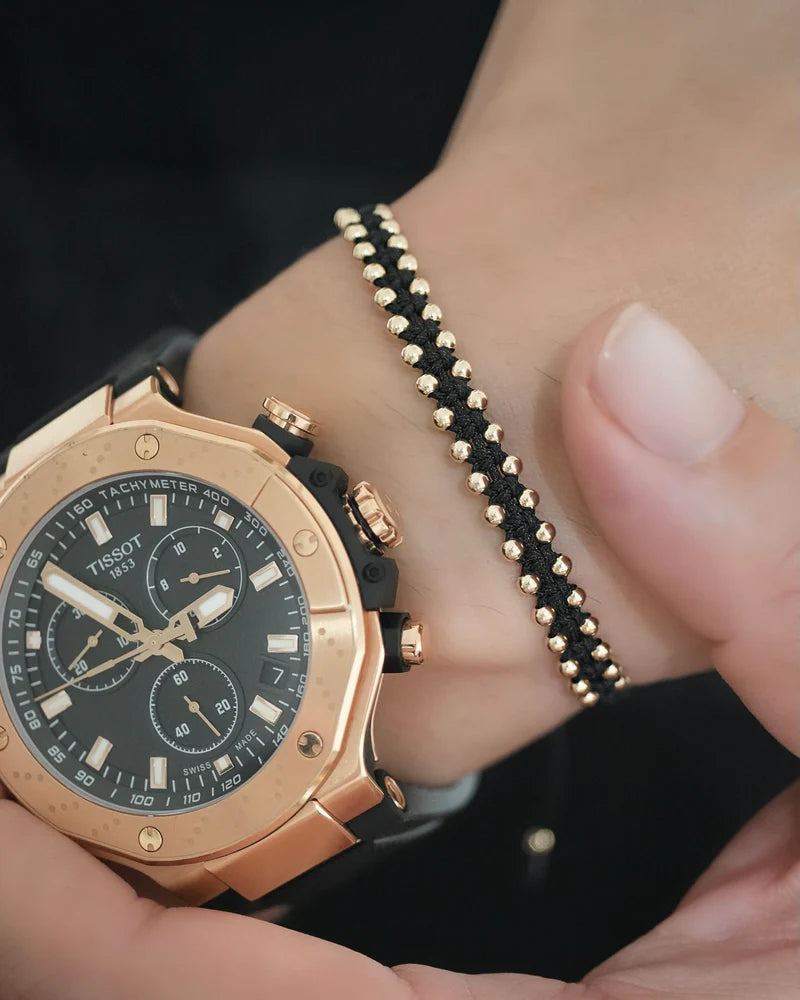 BRAZALETE ROYAL GOLD NEGRO