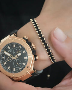 BRAZALETE ROYAL GOLD NEGRO